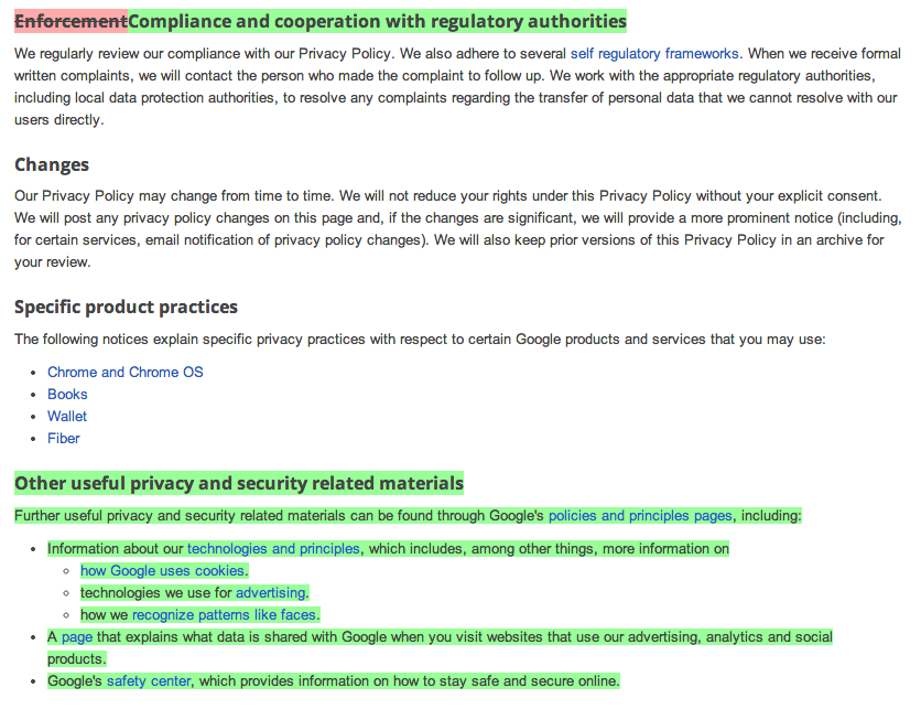 Google Privacy Policy Changes