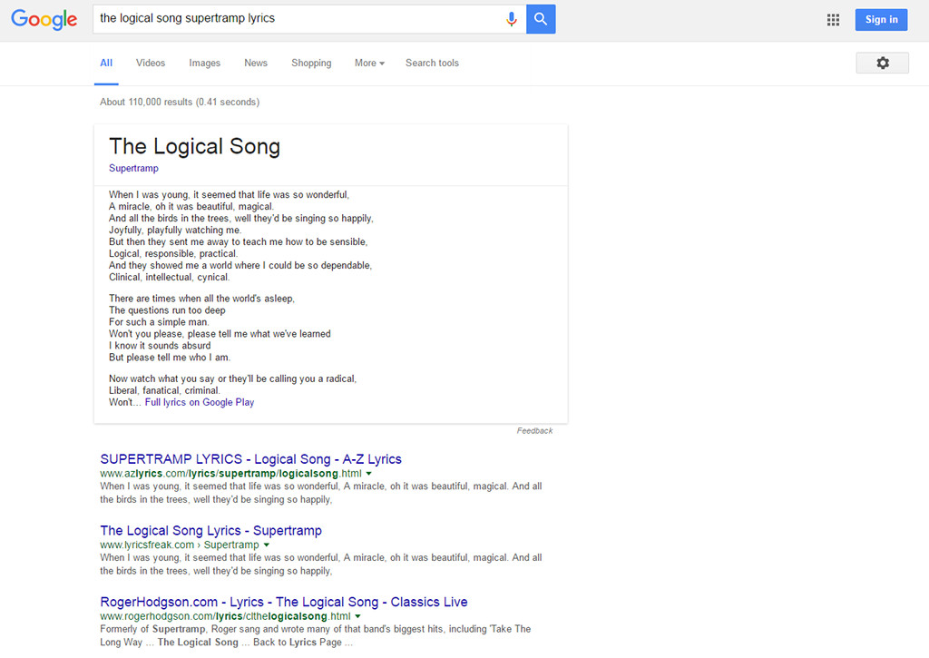 Google Song Lyrics S